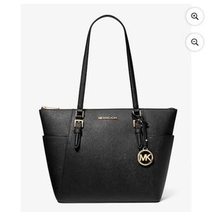 Michael Kors Black Tote with Gold Accents